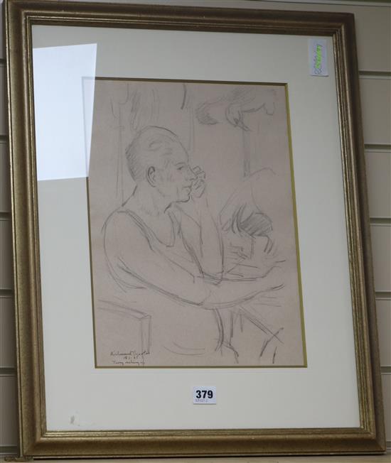 Clifford Hall (1904-1973) Terry Mahoney, Richmond Theatre 18/1/65 38 x 27.5cm
